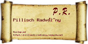 Pillisch Radvány névjegykártya